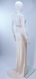 MONIQUE LHUILLIER White Halter Silk Wedding Gown Size 6-8