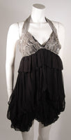 STELLA MCCARTNEY Bubble Style Metal Chain Halter Dress Size 40