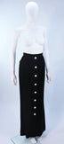 YVES SAINT LAURENT Black Skirt with Rhinestone Buttons Size 44