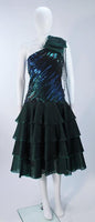 I. MAGNIN Emerald Green Sequin Cocktail Dress Size 6-8