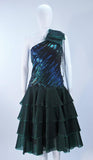 I. MAGNIN Emerald Green Sequin Cocktail Dress Size 6-8