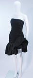 EMANUEL UNGARO Black Silk Cocktail Dress w/ Ruffles Size 4-6