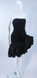EMANUEL UNGARO Black Silk Cocktail Dress w/ Ruffles Size 4-6
