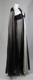 JACQUELINE DE RIBES Black and Ivory Silk Chiffon Gown