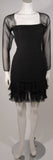 OSCAR DE LA RENTA  Black Silk Chiffon Cocktail Dress Size 10