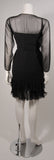 OSCAR DE LA RENTA  Black Silk Chiffon Cocktail Dress Size 10