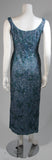 VINTAGE Circa 1960s Blue Beaded Gown, Sequins Size Small