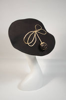 YVES SAINT LAURENT Rive Gauche Black Beret with Knit Ball