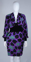 JACQUELINE DE RIBES 1990s Abstract Velvet Dress Size 6-8