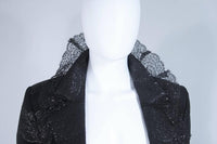 JACQUELINE DE RIBES 1990s Silk Lace Skirt Suit w/ Belt Size 6-8