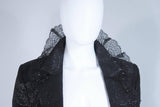 JACQUELINE DE RIBES 1990s Silk Lace Skirt Suit w/ Belt Size 6-8