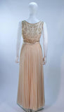 VINTAGE Circa 1960s Buttercream Chiffon Gown Size 2
