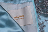 VERA WANG Custom Silk Blue Cocktail Dress w/ Lace Size 6-8