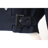 Karl Lagerfeld Navy Wool Jacket w/ Side Belt Circa 1990s
