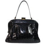 Koret Black Alligator Large Top Handle Bag