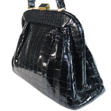 Koret Black Alligator Large Top Handle Bag