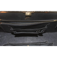 Koret Very Rare "Mallette" Black Crocodile Structured Handbag
