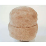 Saks 5th Ave licensed reproduction of a Jeanne Lanvin 1960s Beige Wool Fuzzy Turban Hat