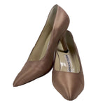 MANOLO BLAHNIK Light Brown Satin Pump Pointed Heels Size 5 1/2
