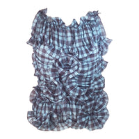 MARC JACOBS Blue and Plum Plaid Ruffle Blouse Size 6