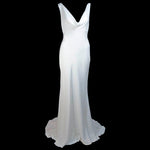 MONIQUE LHUILLIER BLISS Ivory Silk Empire Style Bias Cut Gown Size 4