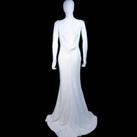 MONIQUE LHUILLIER BLISS Ivory Silk Empire Style Bias Cut Gown Size 4