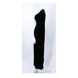 This Oleg Cassini Black Tie gown is composed of a black velvet. Features an absolutely stunning beaded bust with sweet heart neckline. Such an easy an simplistically chic design. There is a zipper closure. Made in USA. 