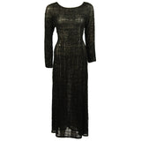GIORGIO ARMANI Geometric Pattern Black Beaded Gown Size 44
