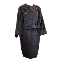PATRICK KELLY 1980s Charcoal Wool and Mohair Ladies Coat