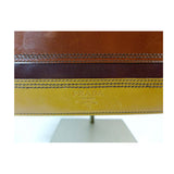PRADA Brown Leather Stripe Handbag