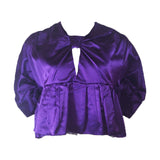 PRADA Purple Satin Bow Back Zip Evening Blouse Size 40