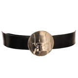 Pierre Cardin Black Belt W/ Silver Front Buckle