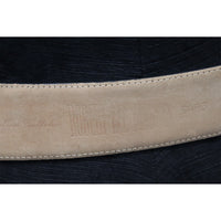 Robert Lee Black Leather Belt W/ Gold Buckle