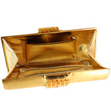 Rodo Golden Minaudière Handbag with Buckle Strap