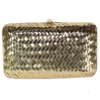 Rodo Golden Minaudière Handbag with Shoulder Chain