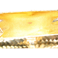 Rodo Golden Minaudière Handbag with Shoulder Chain