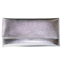 Silver Metallic Fold Over Wallet