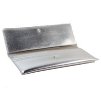 Silver Metallic Fold Over Wallet