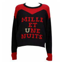 SONIA RYKIEL "Mille Et Une Nuits" Red and Black Wool Sweater