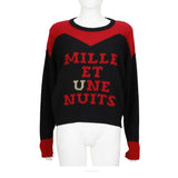 SONIA RYKIEL "Mille Et Une Nuits" Red and Black Wool Sweater