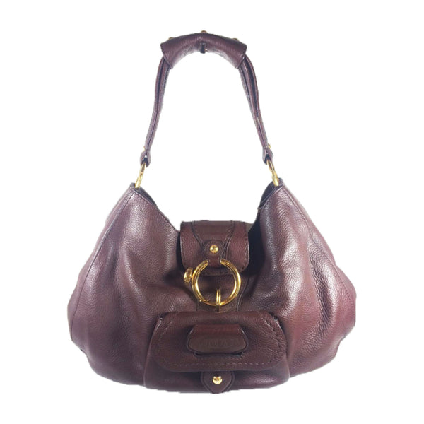 TOD's Brown Leather Hobo Shoulder Bag w/ Gold Hardware