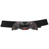 Valentino Black Suede Belt with Jeweled Dragonfly Buckle