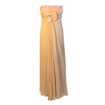 SARMI Circa 1960s Blush Pink Chiffon Gown, Feathers at Bust