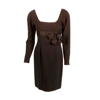 CAROLYN ROEHM Black Cocktail Dress with Bow
