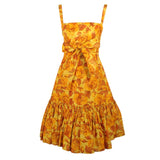 TRAINA-NORELL Vintage Floral Print Taffeta Cocktail Dress