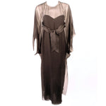 JACQUELINE DE RIBES Black Silk Chiffon Slip Dress with Caftan