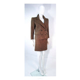 YVES SAINT LAURENT 1970s Brown & Green Skirt Suit Size 4-6