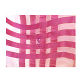 YVES SAINT LAURENT Purple Metallic Stripe Scarf. Made in France of pure silk and finished by hand with finely rolled hand-stitched edges, this eye-catching YSL scarf is 48" x 48" in size and features a metallic stripe design.