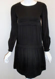PIERRE CARDIN 1960s Black Rayon Cocktail Dress