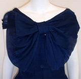 CHRISTIAN DIOR New York 1950s Navy Blue Chiffon Gown
